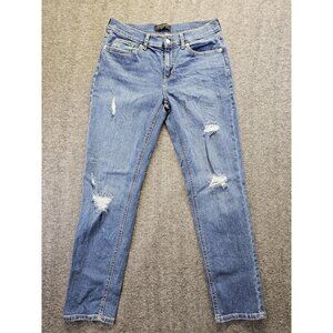 Banana Republic Girlfriend Jeans Womens Size 2 / 26 Blue Distressed Stretch